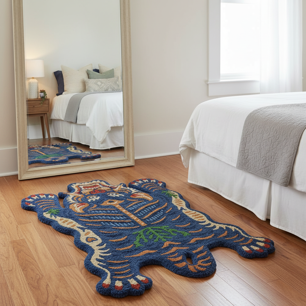 Wild Tiger Mindnight Blue Striking Rug by Just Rugs