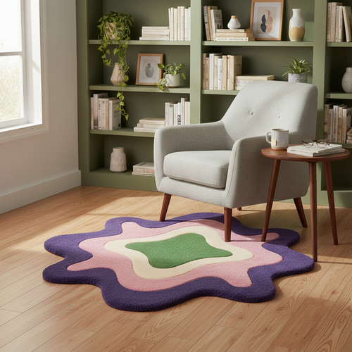 Abstract Pastel Splash Rug by Just Rugs