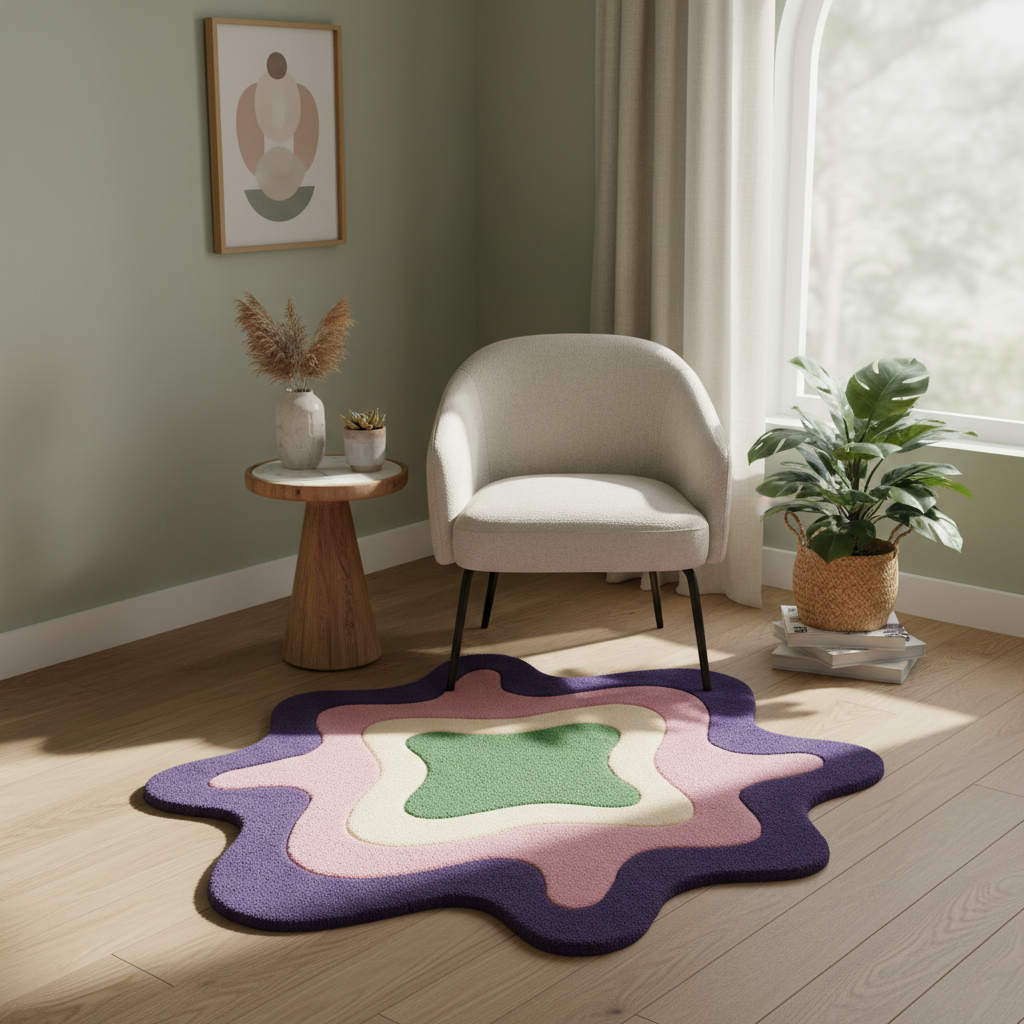 Abstract Pastel Splash Rug by Just Rugs