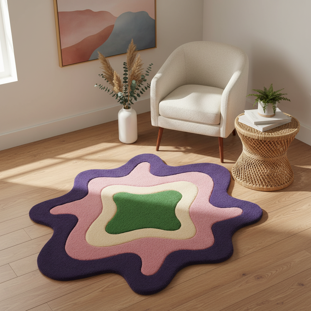 Abstract Pastel Splash Rug by Just Rugs
