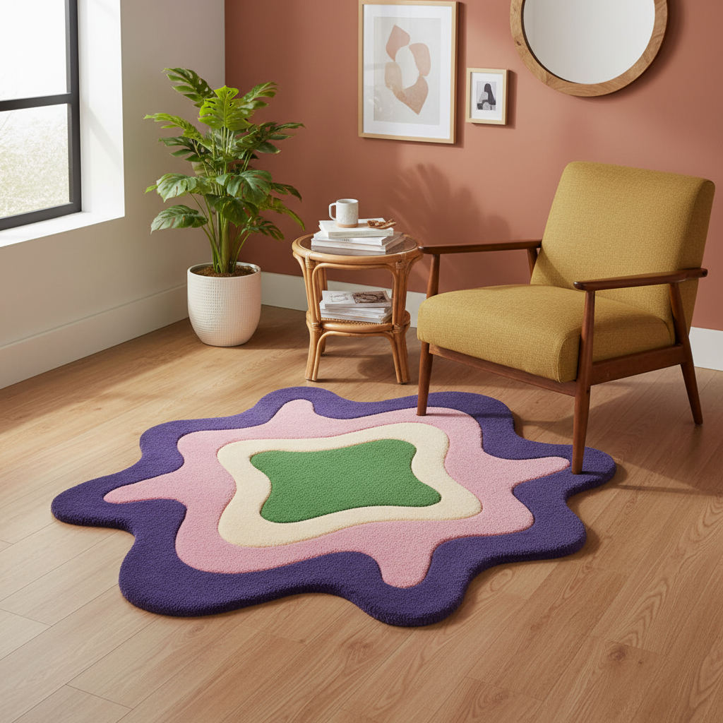 Abstract Pastel Splash Rug by Just Rugs