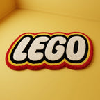 LEGO Logo Tufted Rug – Handcrafted Shaped Carpet for Kids Room, Playroom & Gaming Room Décor