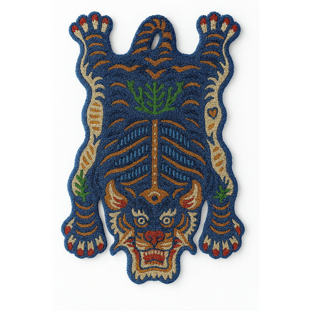 Wild Tiger Mindnight Blue Striking Rug by Just Rugs