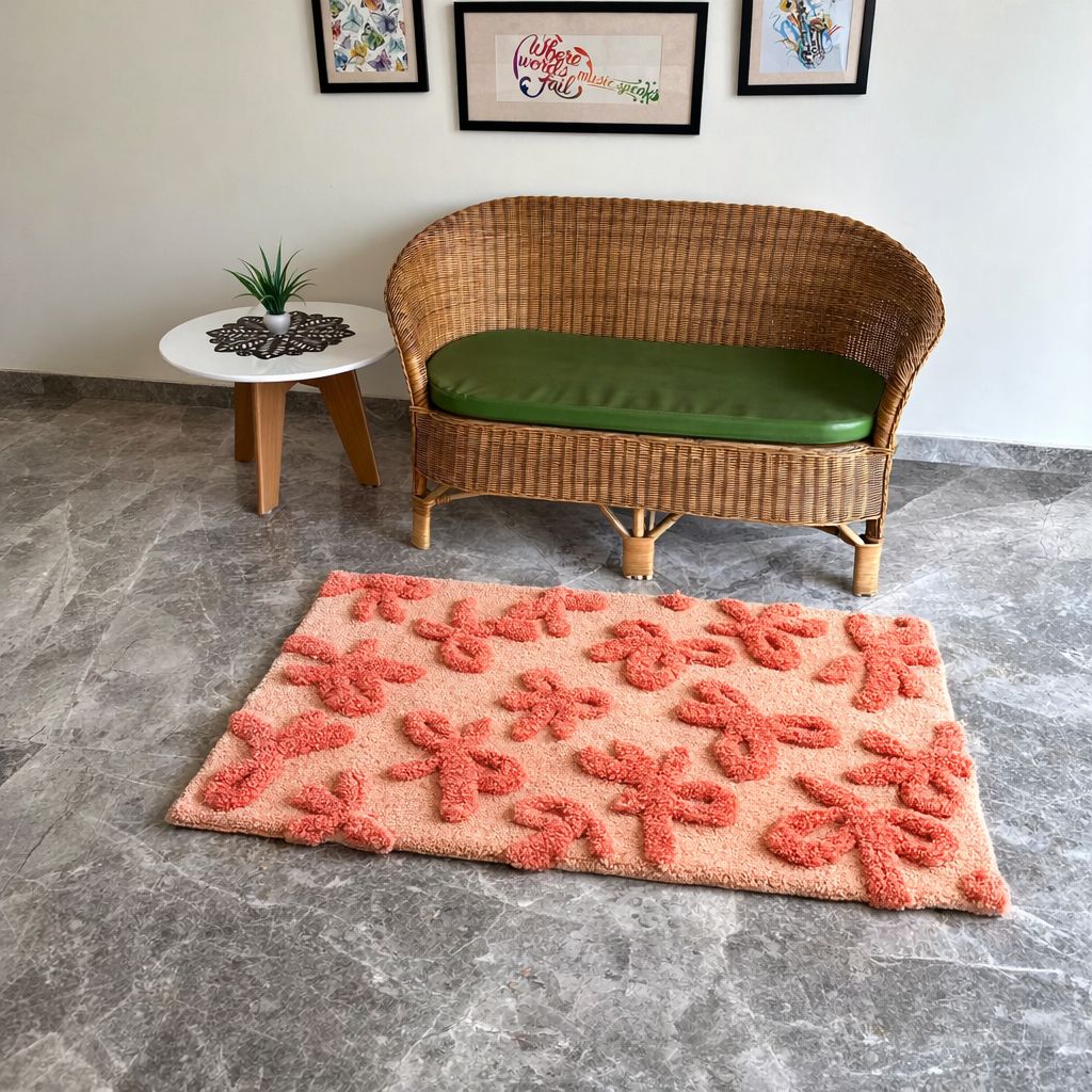 Rosette Ribbons Hand-Tufted 3D Rug