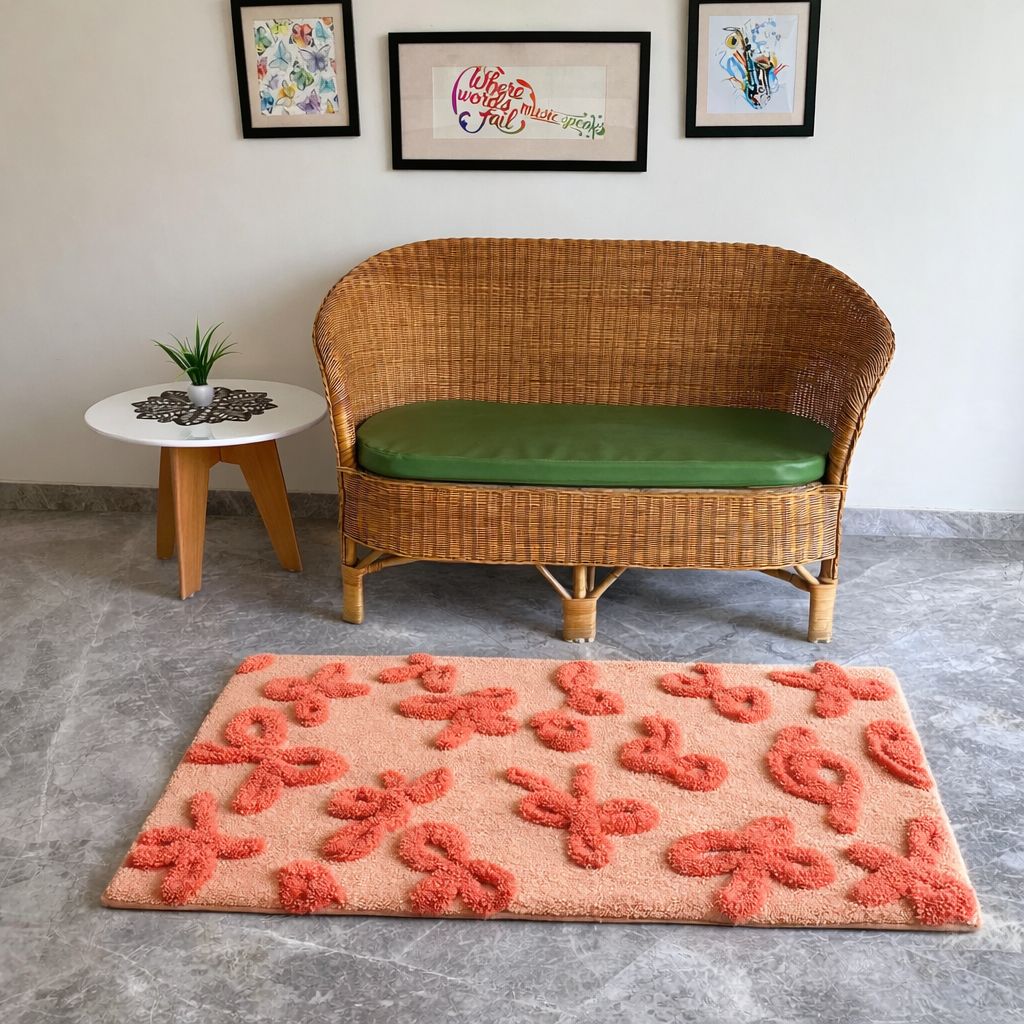 Rosette Ribbons Hand-Tufted 3D Rug