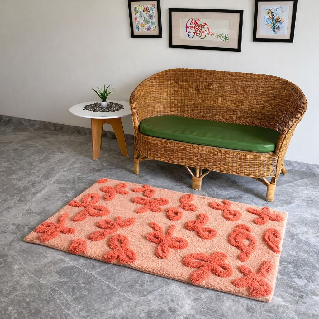 Rosette Ribbons Hand-Tufted 3D Rug