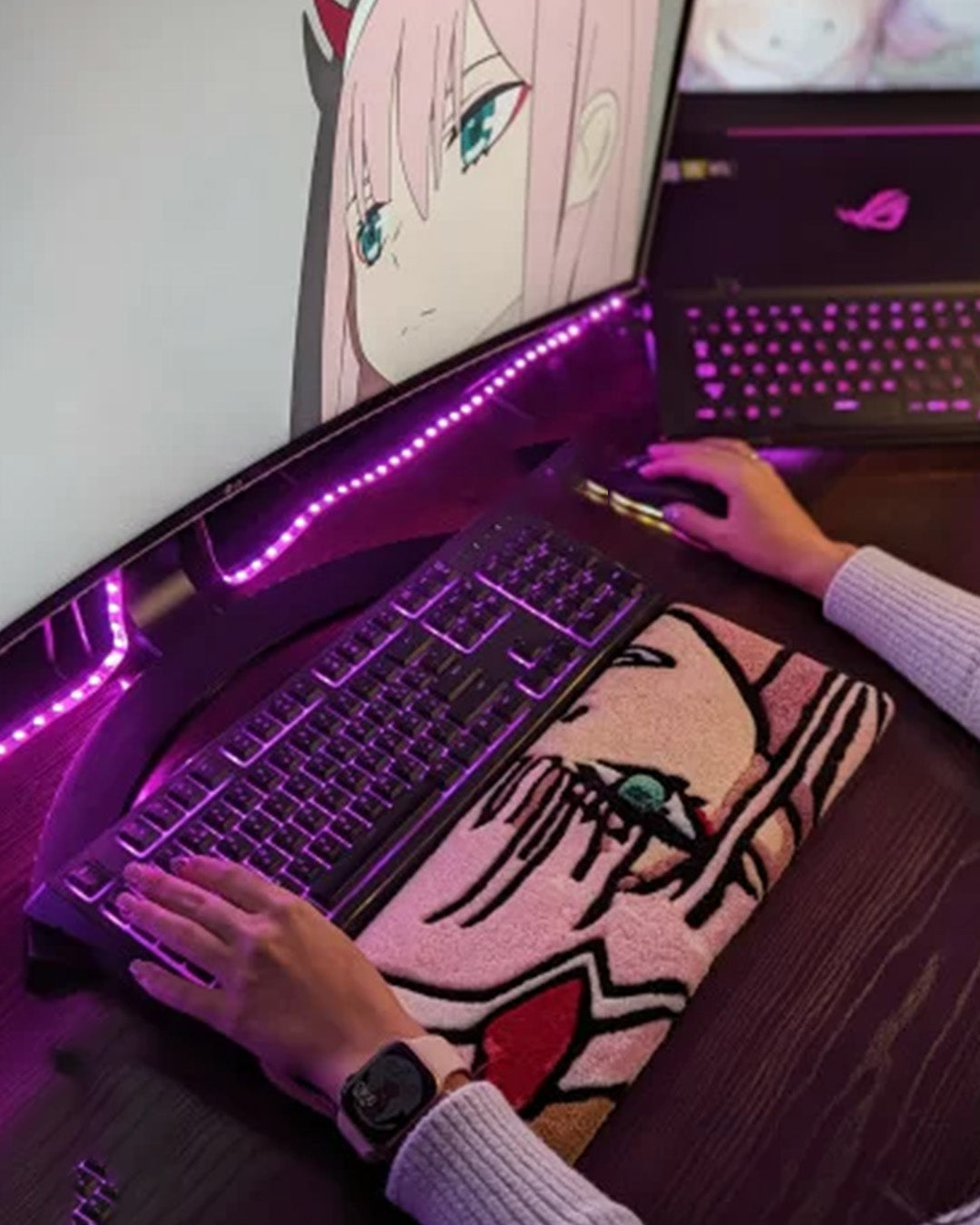 Zero Two Anime Keyboard Rug