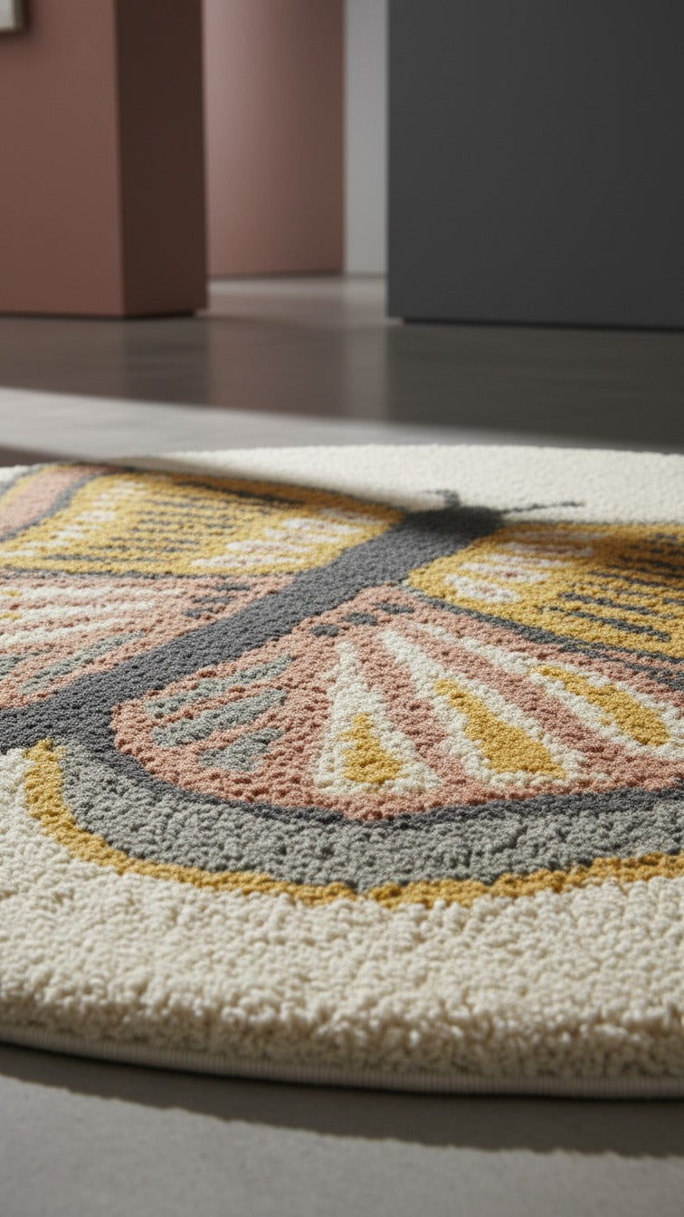 Sofia Kids Butterfly Shag Area Rug