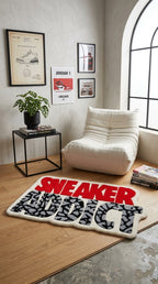 Sneaker Addict Rug – Streetwear Typography Statement Tufted Rug