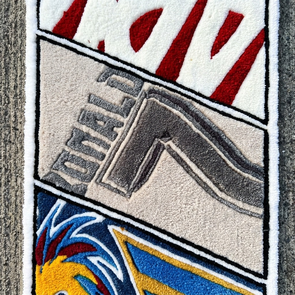 Sneaker Collage Runner Rug – Streetwear Panel Design Tufted Rug