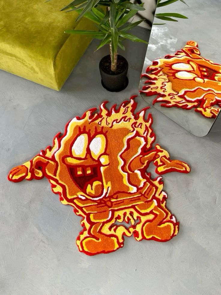 Spongebob Fire rug