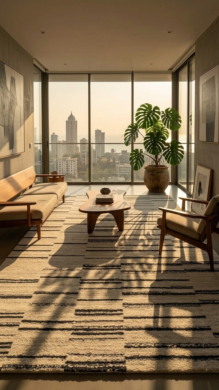 Levine Modern Geometric Shag Area Rug
