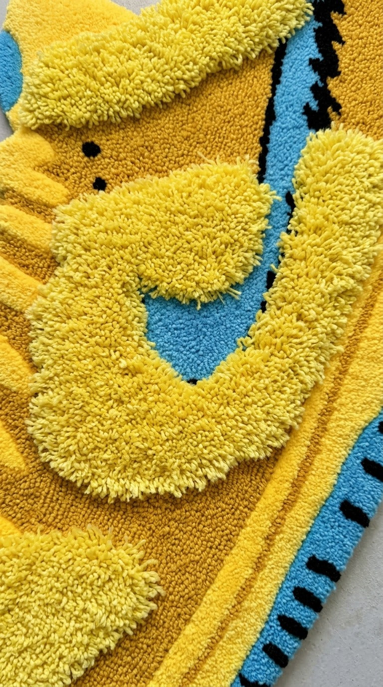 3D Sneaker Rug– Yellow Blue Streetwear Aesthetic Tufted Rug