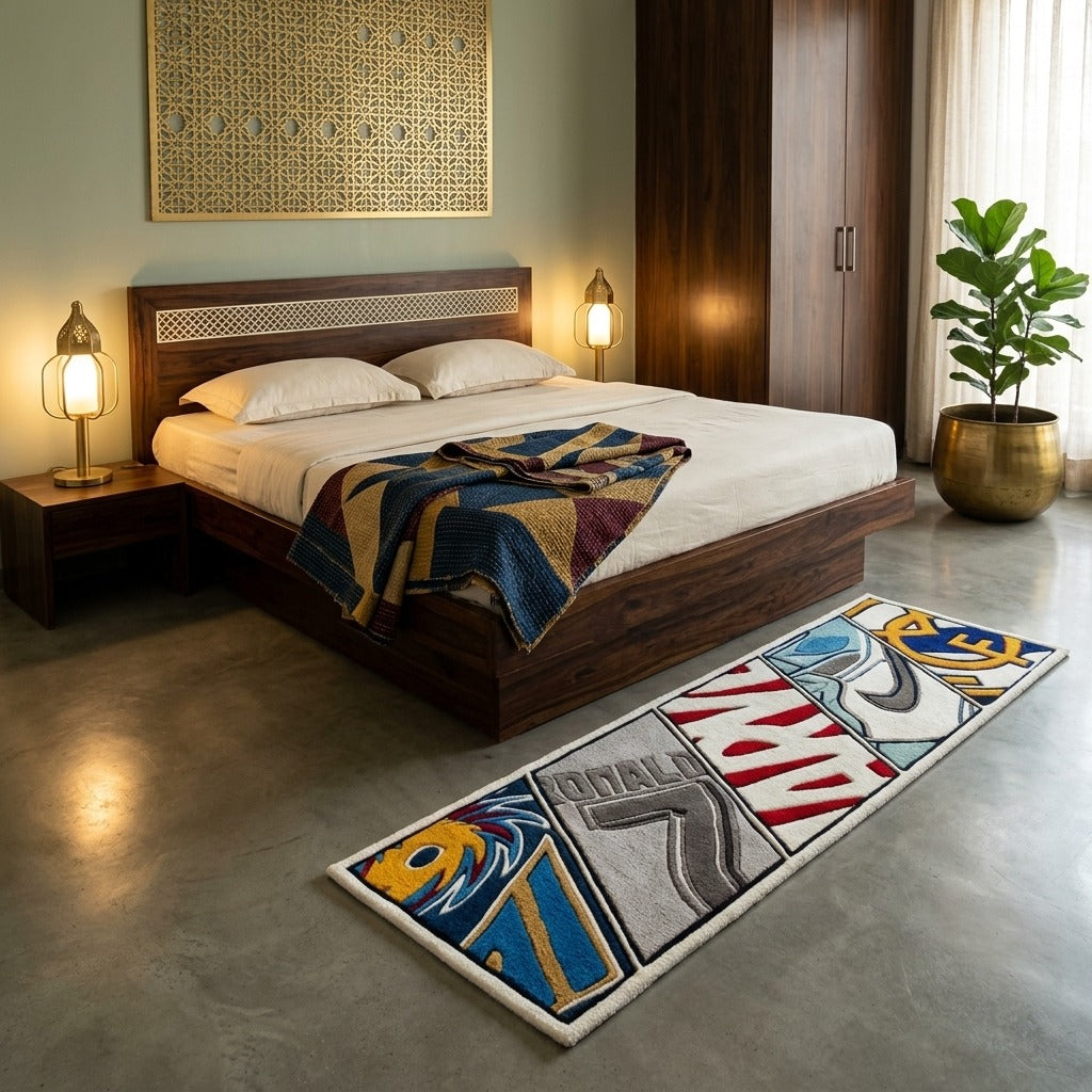 Sneaker Collage Runner Rug – Streetwear Panel Design Tufted Rug