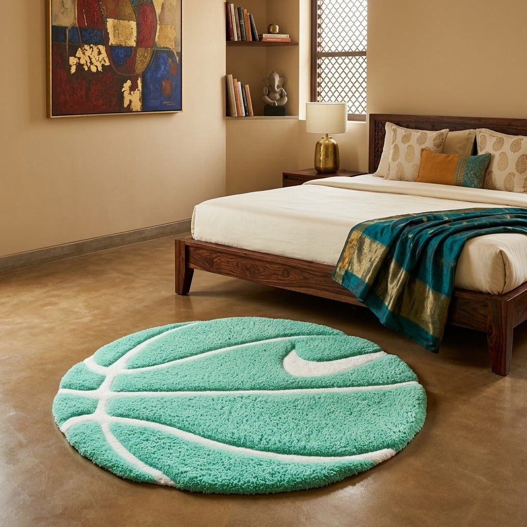 Tiffany Basketball Rug – 3D Aesthetic Round Sport Rug
