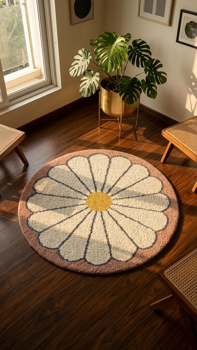 Lily Kids Flower Shag Area Rug