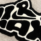 Graffiti Air Max Text Rug – Black White Streetwear Aesthetic Tufted Rug