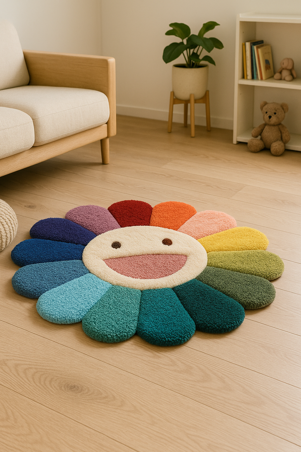 Fluffy Tufted Flower Rug