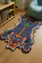 Wild Tiger Mindnight Blue Striking Rug by Just Rugs