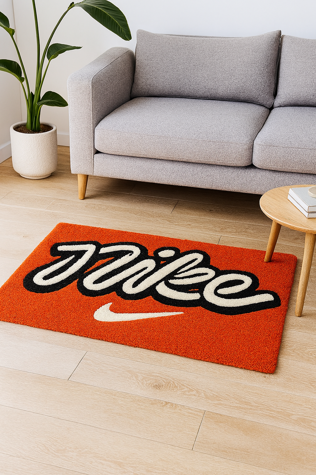 Nike Orange Hand-Tufted Rug