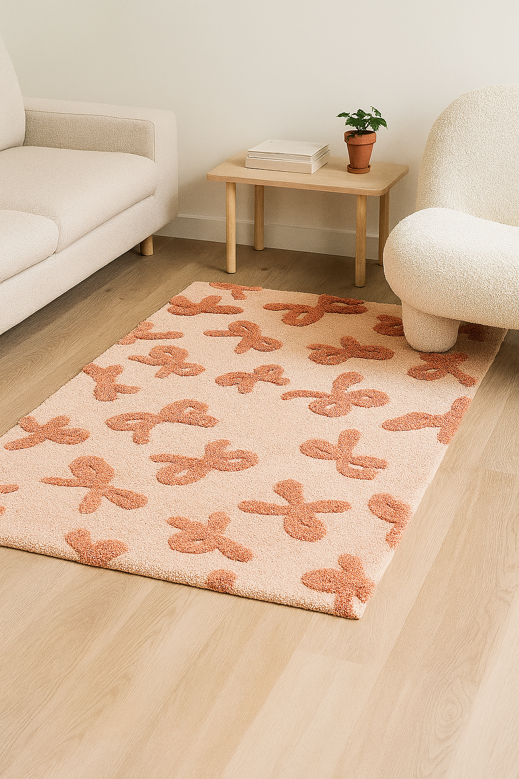 Rosette Ribbons Hand-Tufted 3D Rug