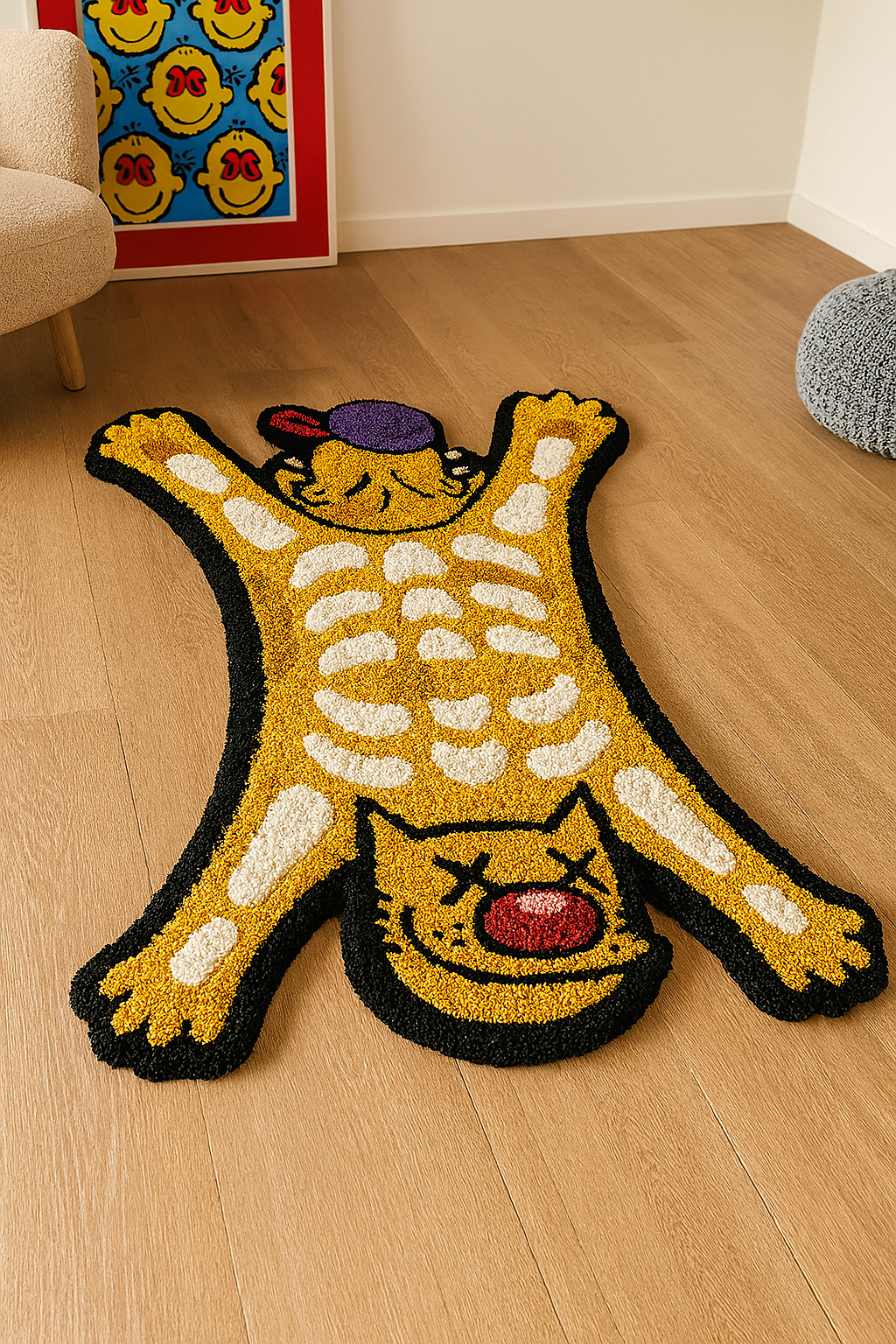 Unique Cat Dog 3D Skeleton Rug