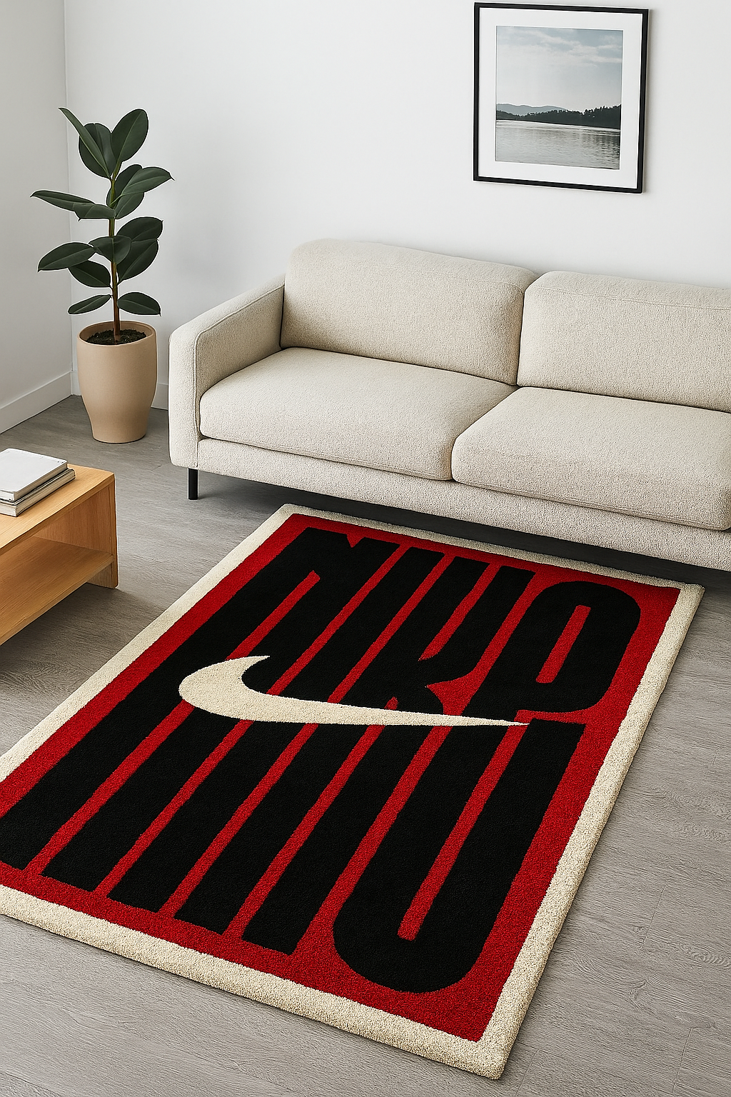 Nike Linear Typography Hand-Tufted Rug