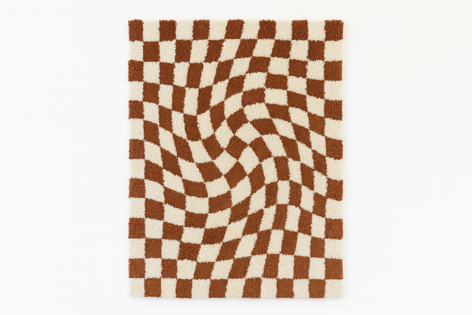 Luther Modern Checkered Shag Area Rug