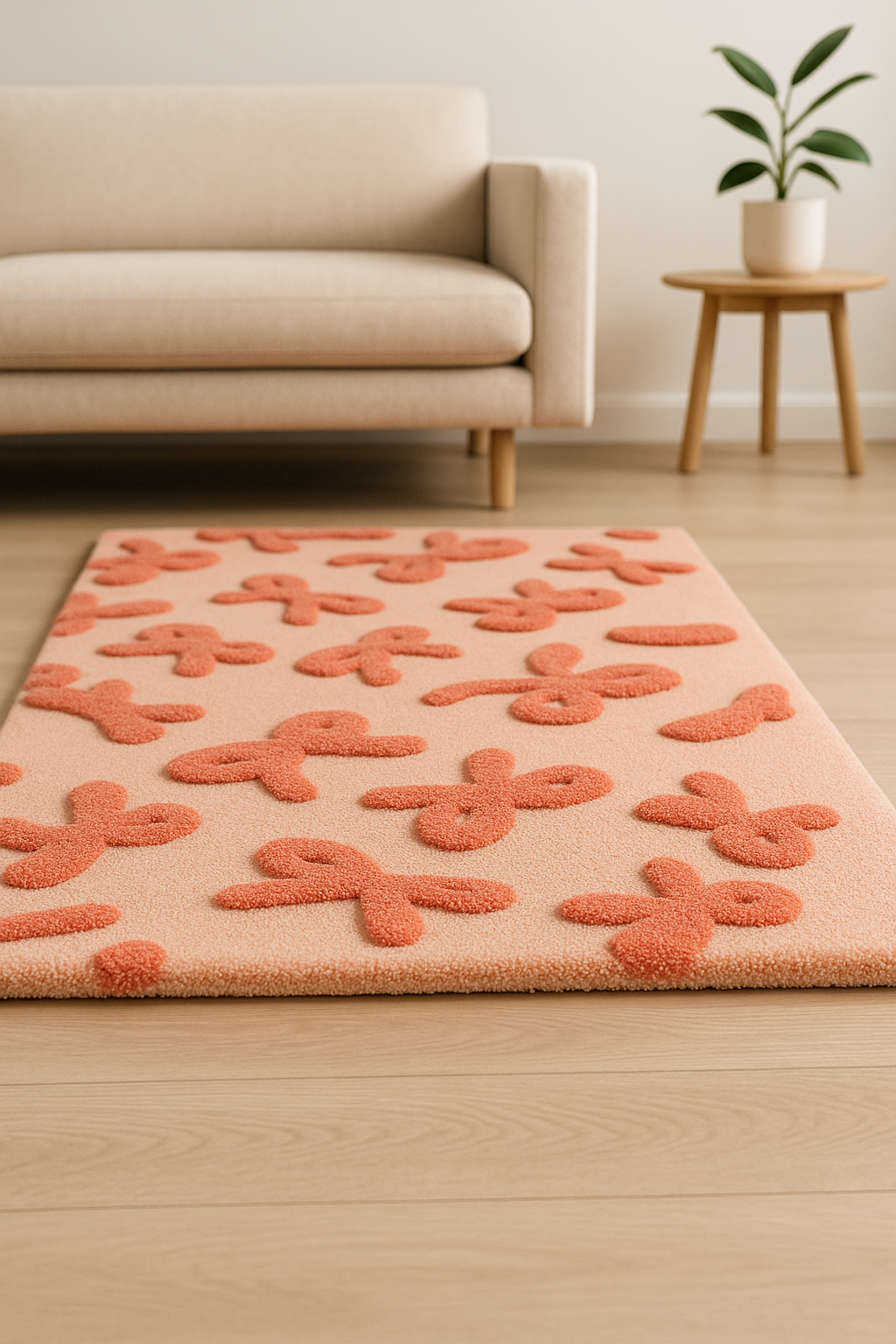 Rosette Ribbons Hand-Tufted 3D Rug