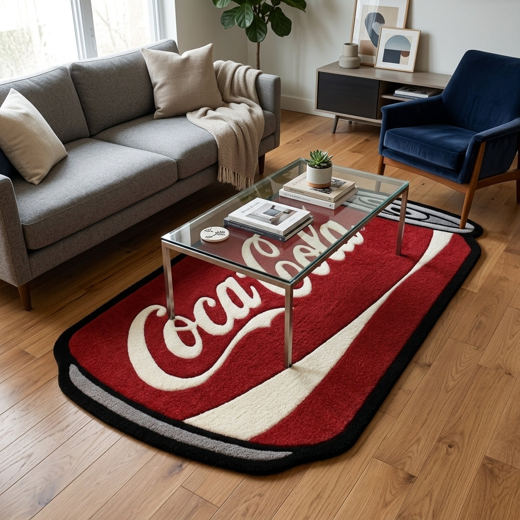 Retro Soda Can Aesthetic Rug (Coca Cola)