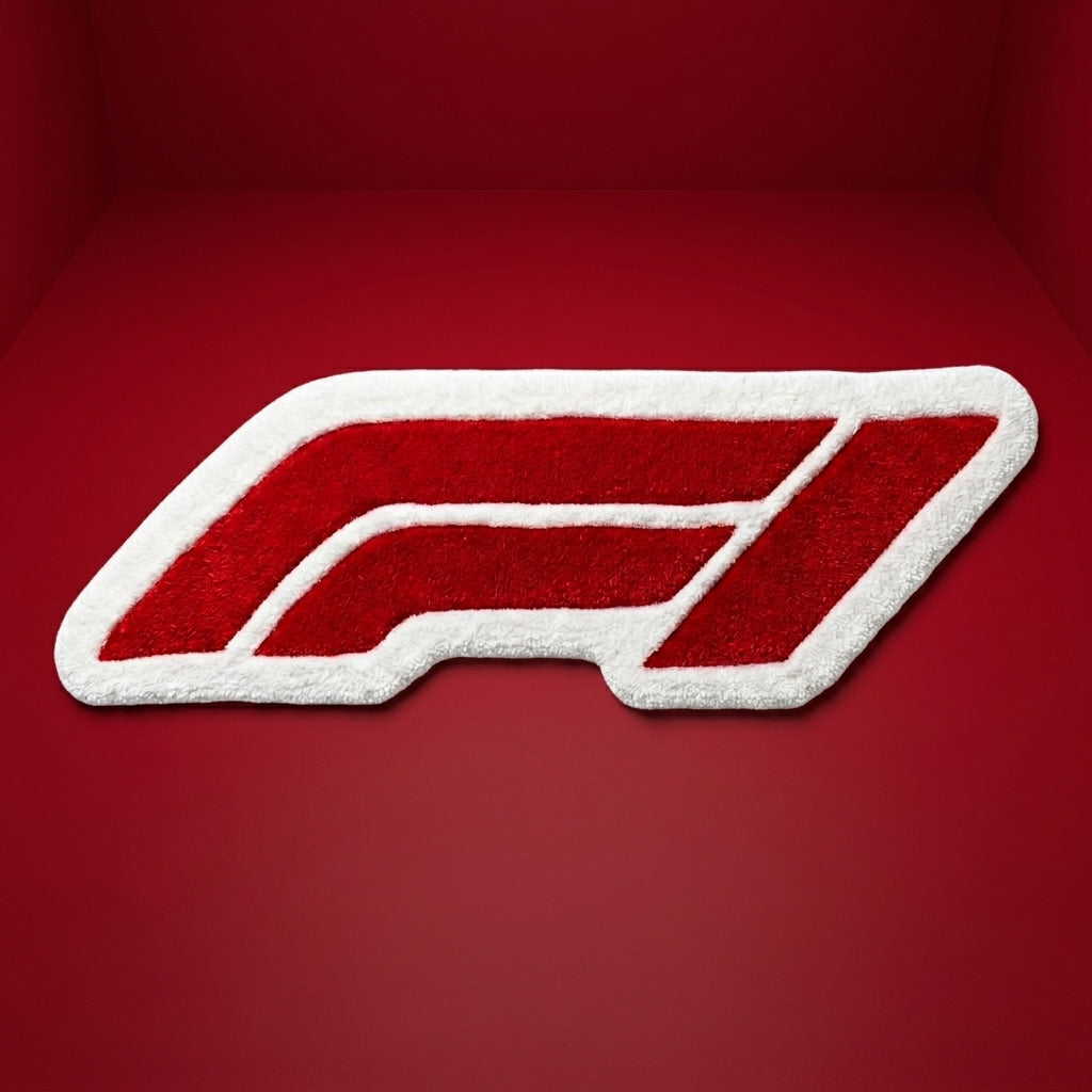F1 Racing Aesthetic Rug (Red White Design)