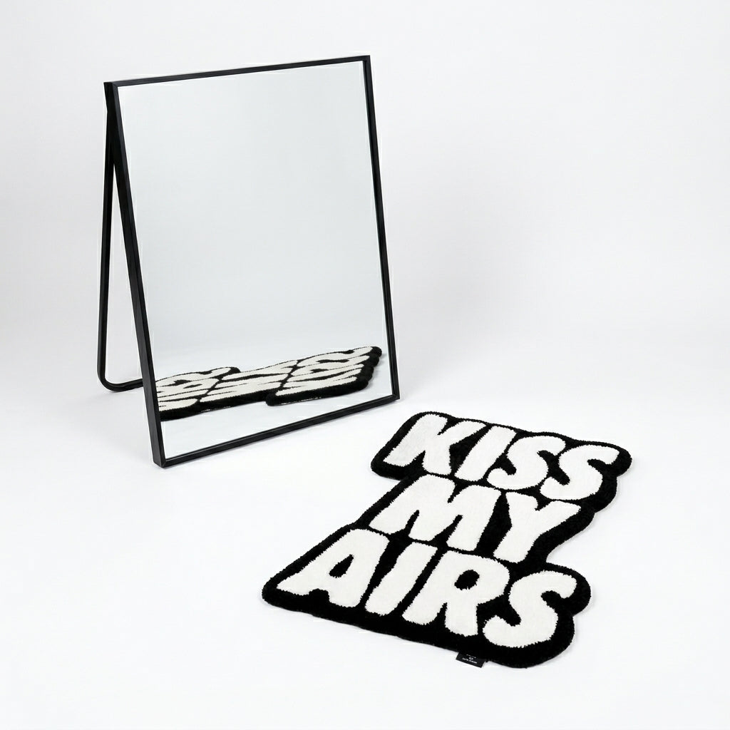 Kiss My Airs Text Aesthetic Rug