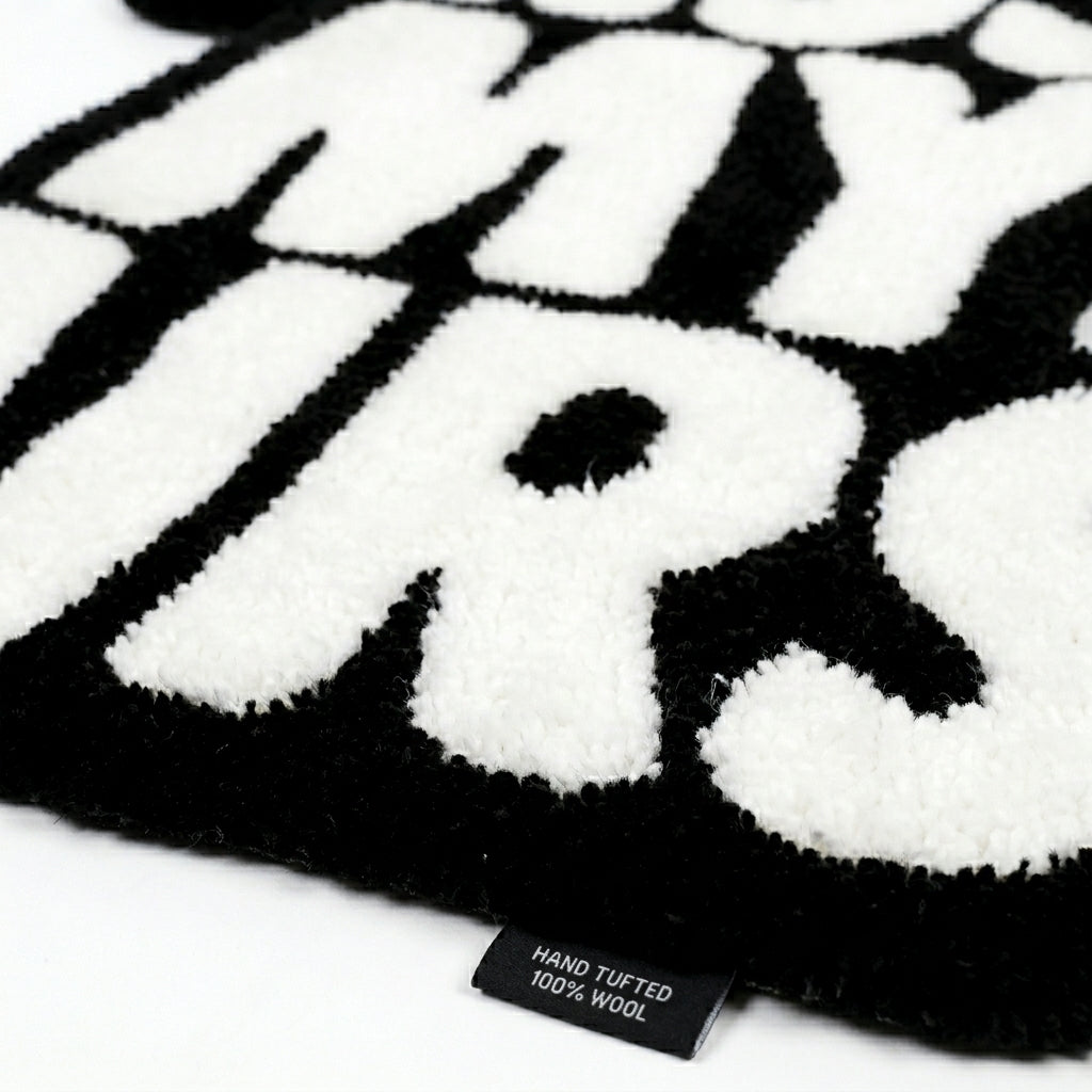 Kiss My Airs Text Aesthetic Rug