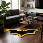 Black Bat Aesthetic Rug (Yellow Background)