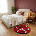 Heart Smiley Aesthetic Rug (Red Love Design)