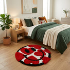 Heart Smiley Aesthetic Rug (Red Love Design)