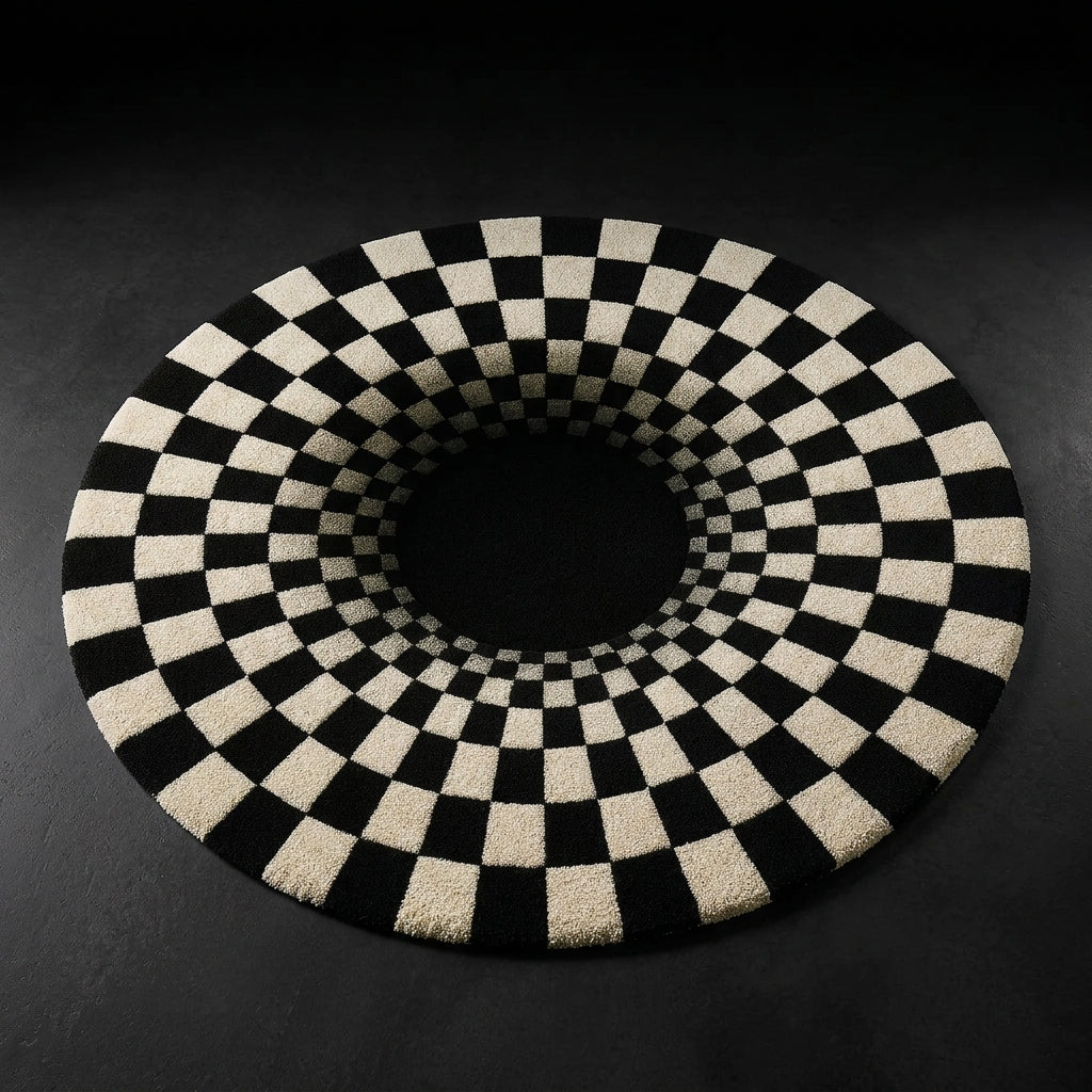 Vortex Optical Illusion B&G Rug by Just Rugs