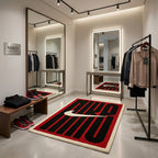 Nike Inspired Bold Logo Rug – Red Black Streetwear Tufted Rug