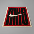 Nike Inspired Bold Logo Rug – Red Black Streetwear Tufted Rug
