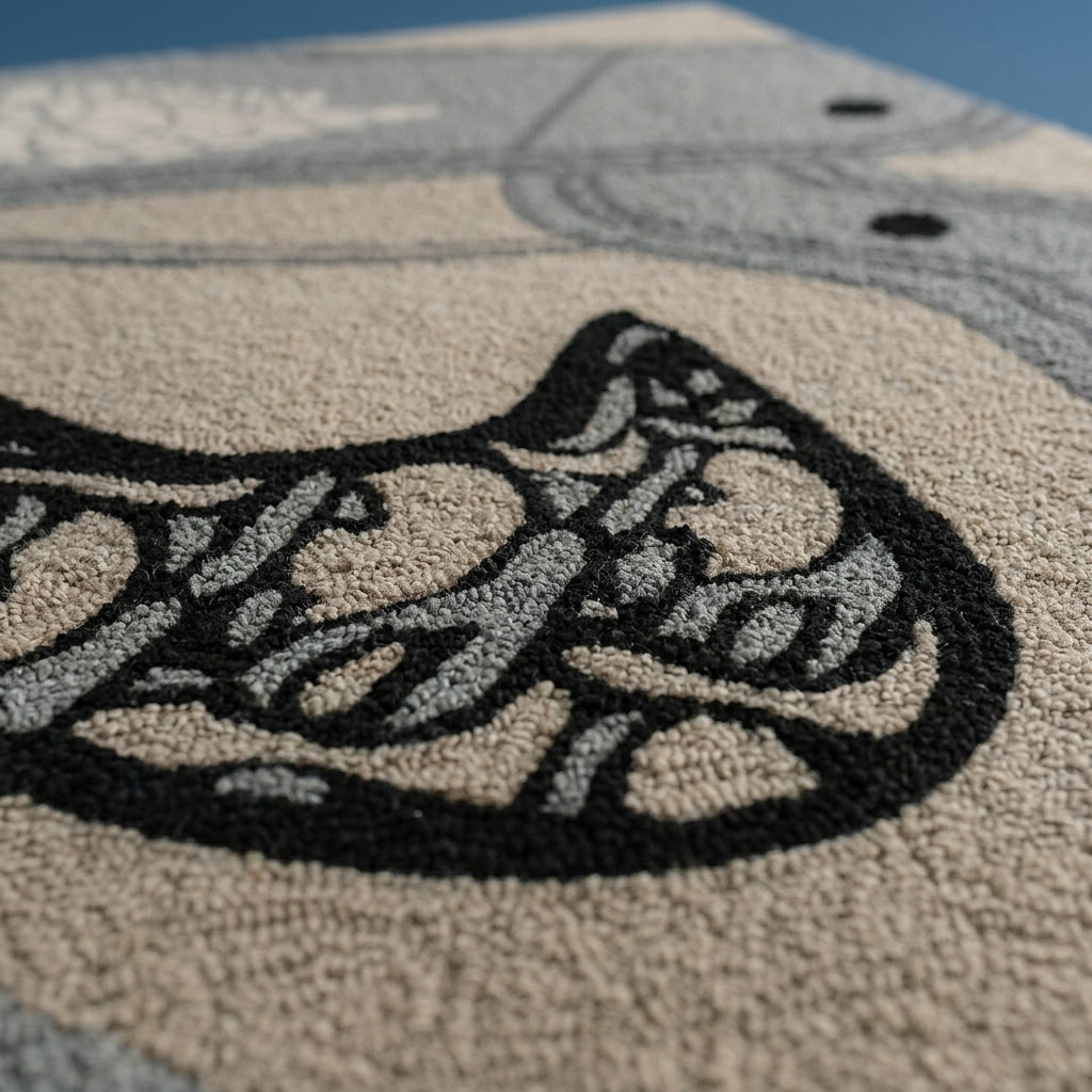 Nike Inspired Dior Style Sneaker Rug – Grey Minimal Aesthetic Tufted Rug