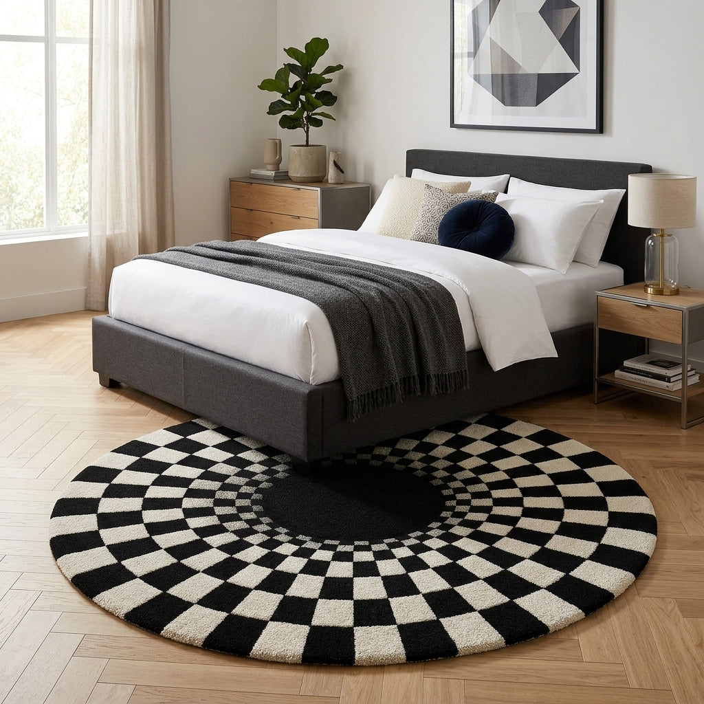 Vortex Optical Illusion B&G Rug by Just Rugs