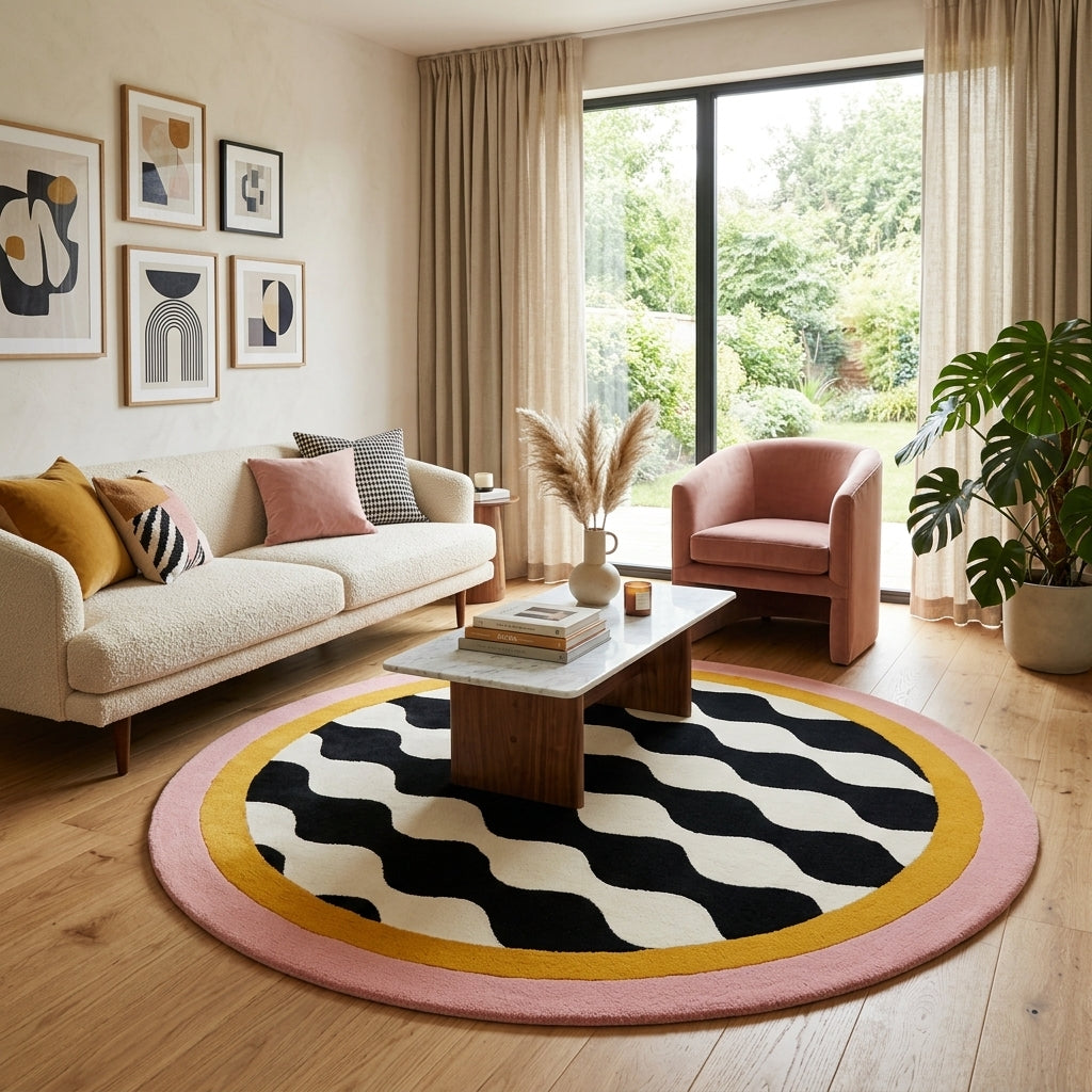 Wavy Circle Pop Ripple edition Rug by Just Rugs