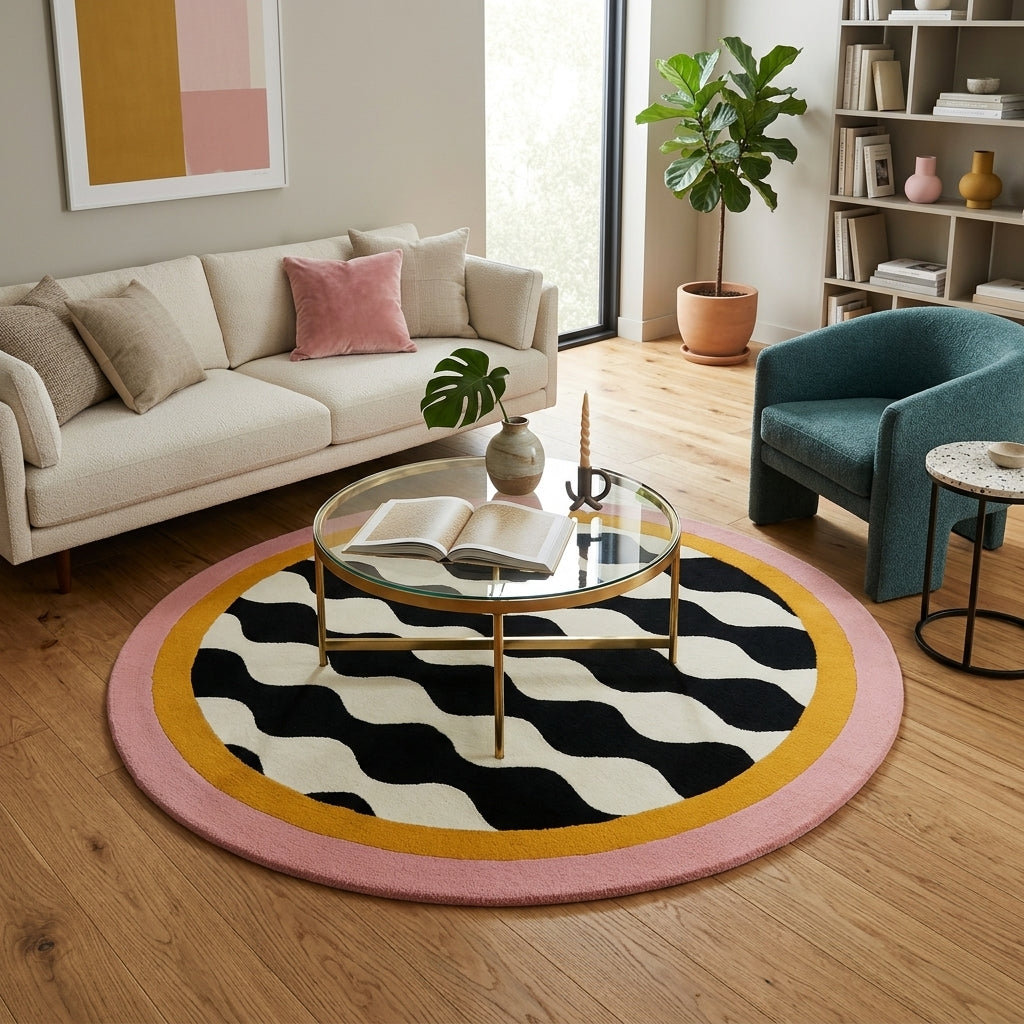 Wavy Circle Pop Ripple edition Rug by Just Rugs