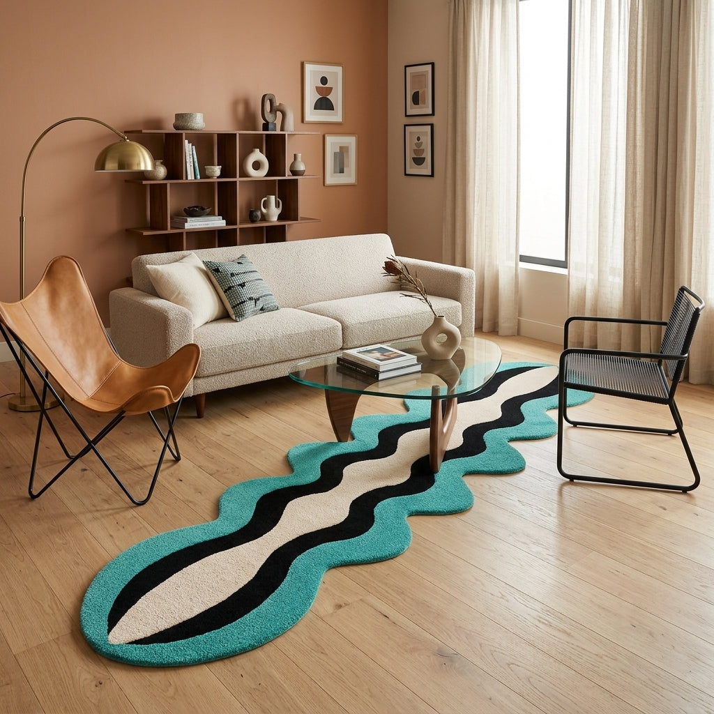 Wave Fusion Vibrant Rug by Just Rugs
