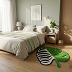Irregular Monstera Leaf Skeleton Shaped Rug