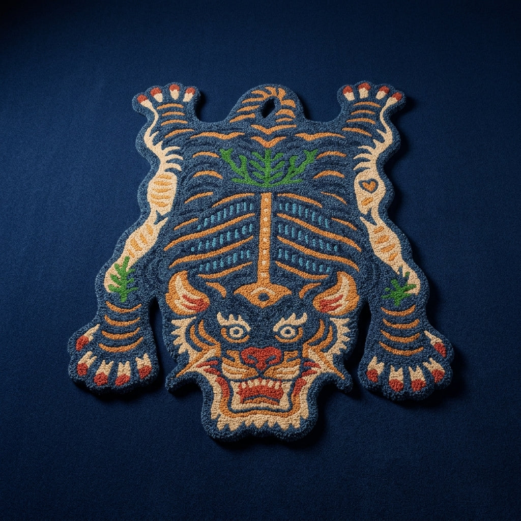 Wild Tiger Mindnight Blue Striking Rug by Just Rugs