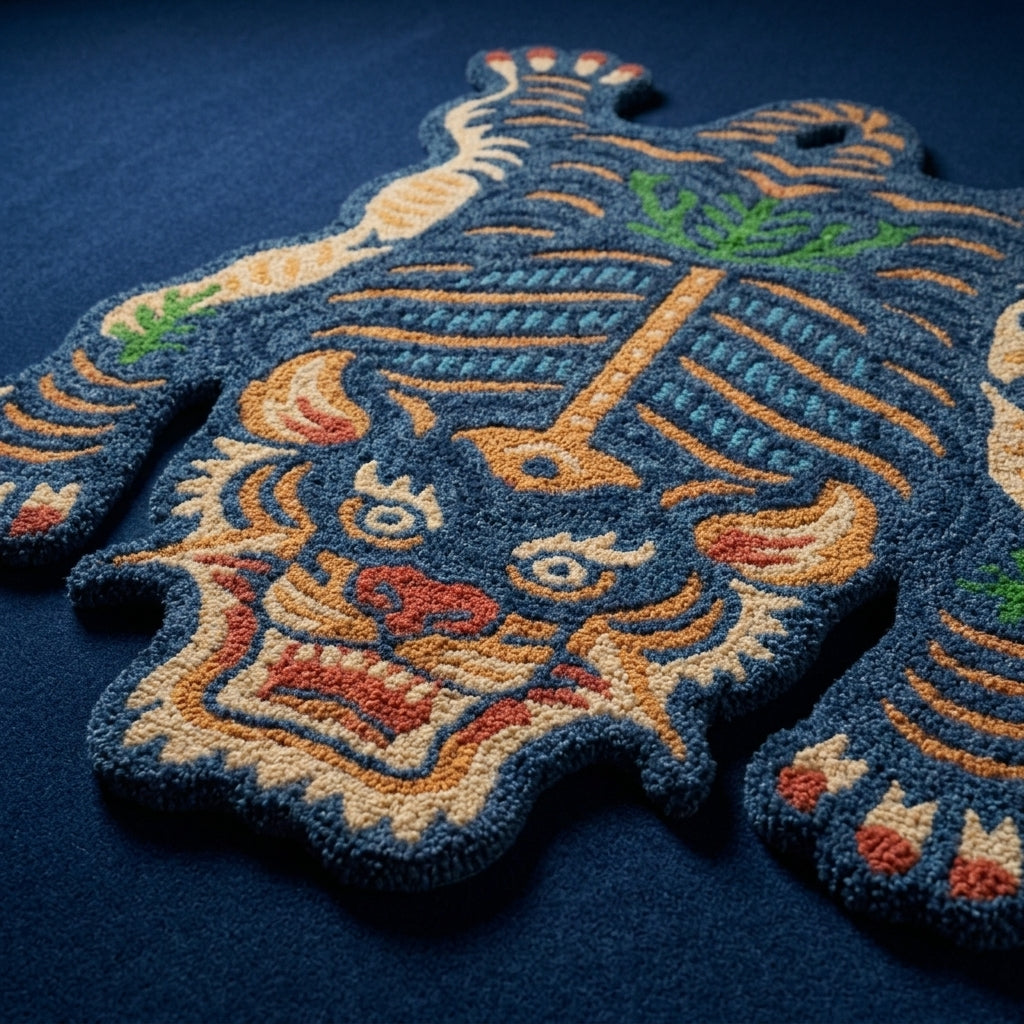 Wild Tiger Mindnight Blue Striking Rug by Just Rugs