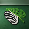 Irregular Monstera Leaf Skeleton Shaped Rug