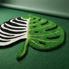 Irregular Monstera Leaf Skeleton Shaped Rug