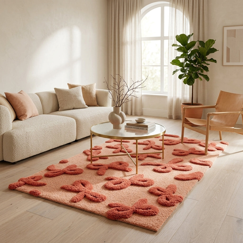 Rosette Ribbons Hand-Tufted 3D Rug